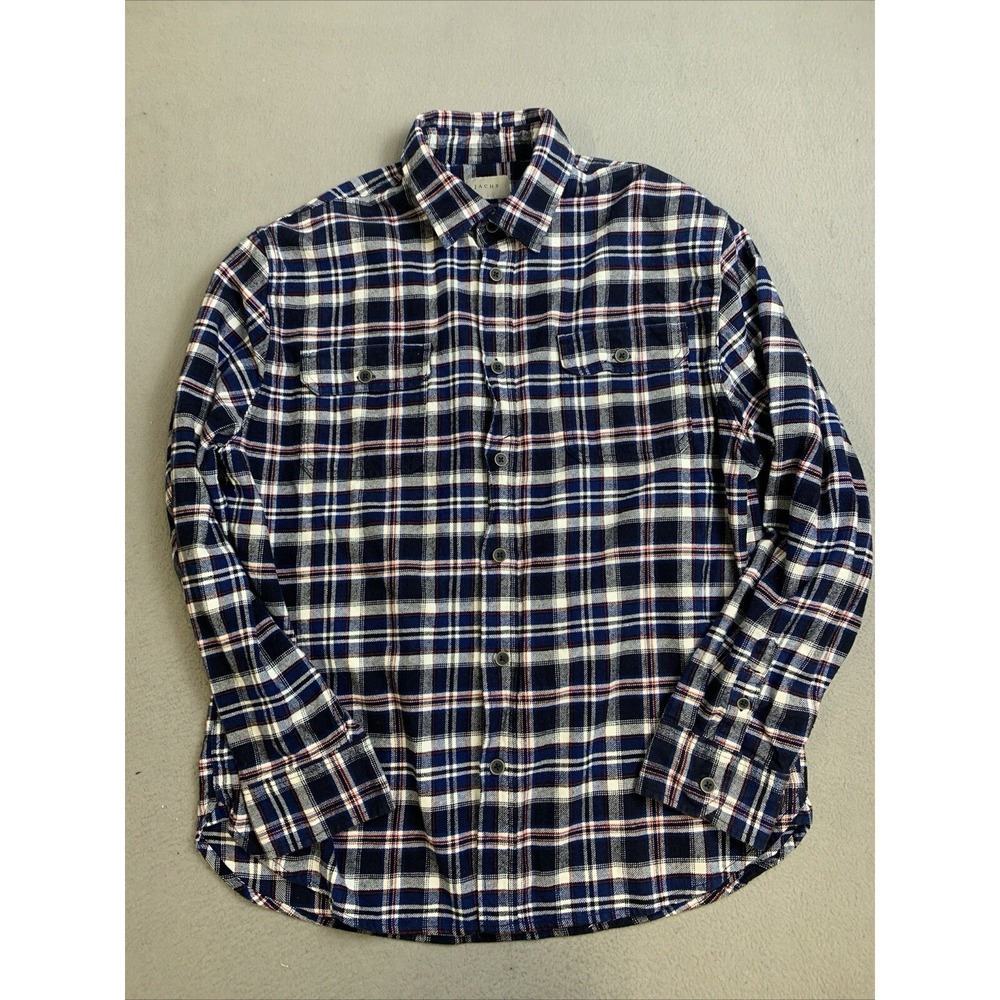 Jachs Flannel‎ Shirt Men's XL Button Up Long Sleeve Tall Plaid Front Pockets